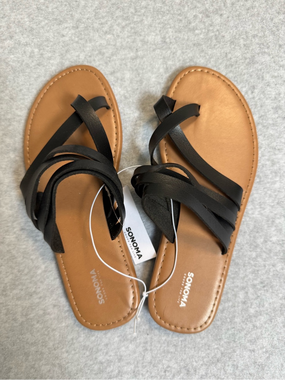 SONOMA Black and Tan Strappy Women's Sandals